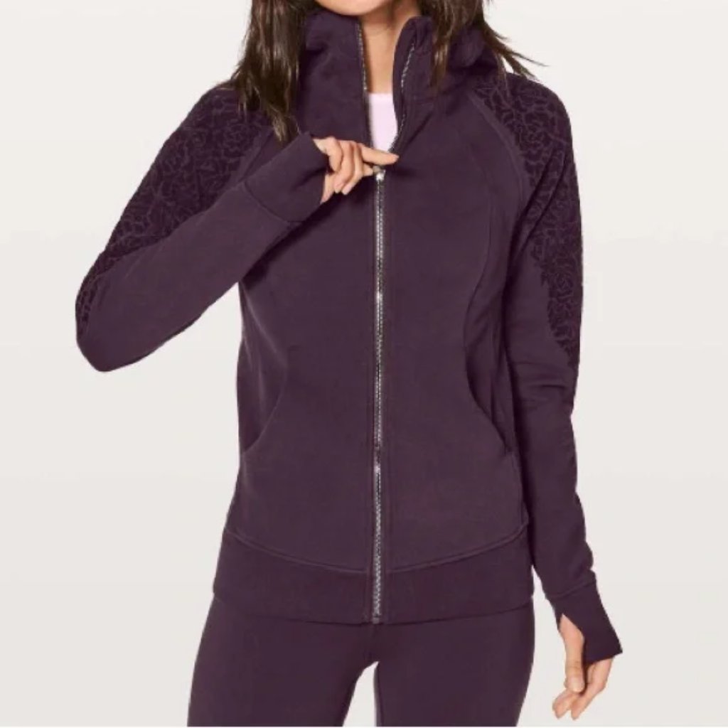 Lululemon Scuba Vibes Grey & Black With Bold Floral Detail